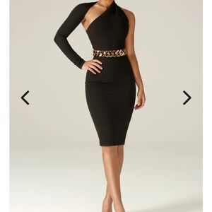 Chic Black One-Sleeve Backless Dress